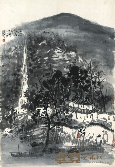 曾宓 支筇访古 68×46.5cm