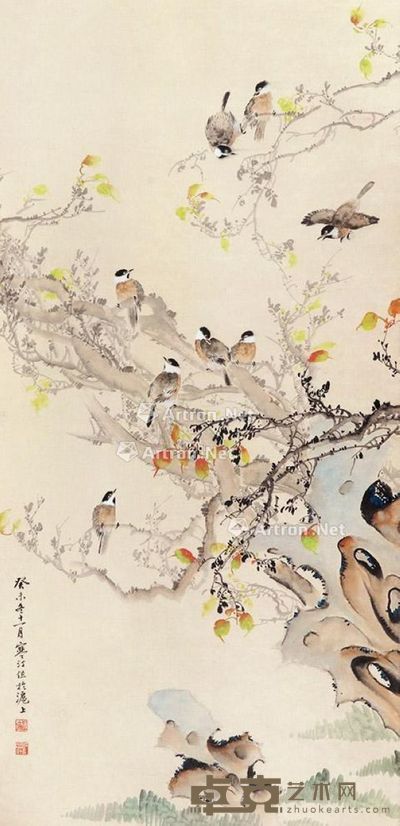 江寒汀 花鸟 123×58cm
