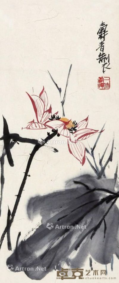 潘天寿 花卉 47×20cm