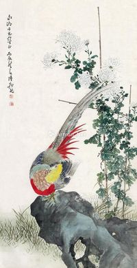 陆抑非 花鸟