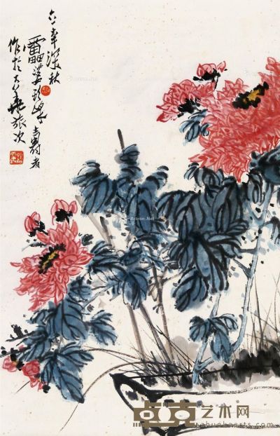 潘天寿 花卉 68×44cm