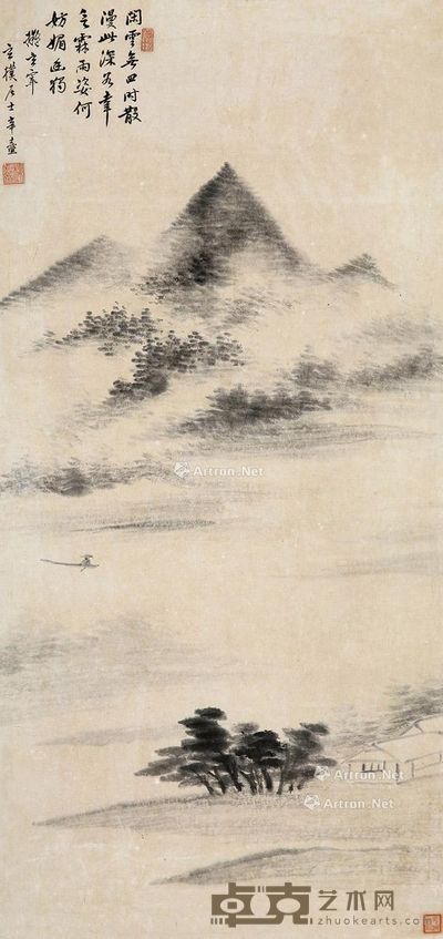 楼辛壶 闲云霖雨 67×32cm