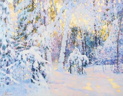 奥列格·安德烈尤克 俄罗斯油画雪景