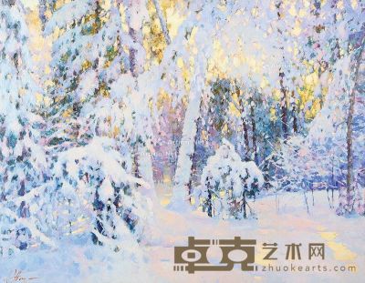 奥列格·安德烈尤克 俄罗斯油画雪景 90×70cm