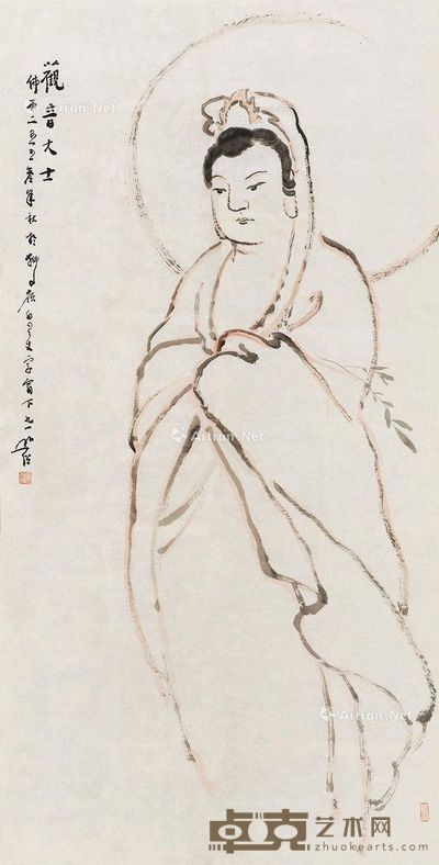 圆霖 观音大士 134×69cm