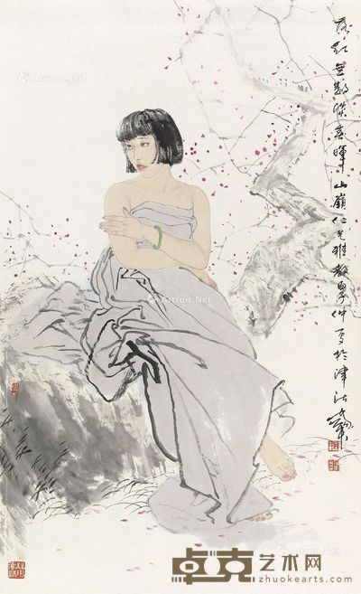 何家英 落红无数淡春晖 104.5×64.5cm