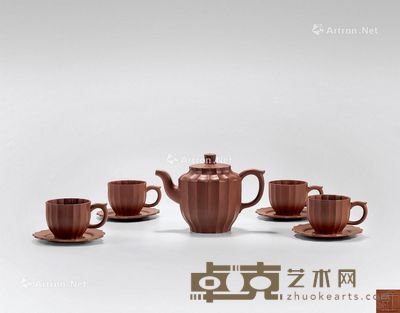 九件希菊套组 壶长19cm；杯直径8cm；碟直径11.2cm