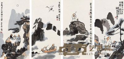 刘二刚 不羁天地阔 70×35cm×4