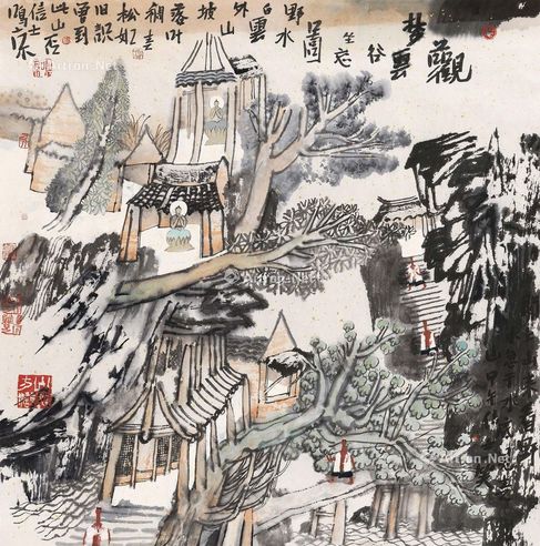 姚鸣京 观梦云谷坐忘图
