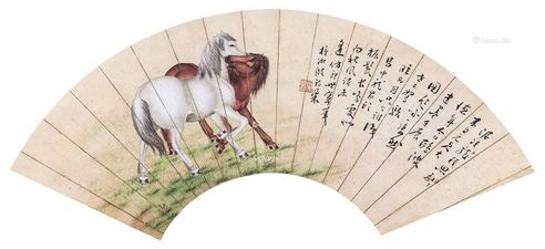 殷梓湘 双骏图