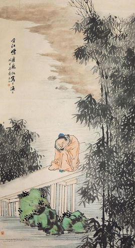 苏松 山水人物图