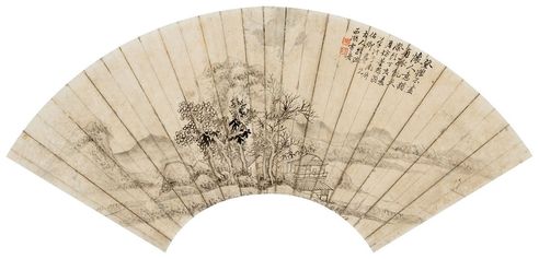 雪舟 登楼临眺图