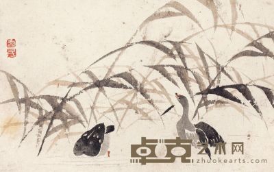 边寿民（款） 芦雁图 15.5×24.5cm