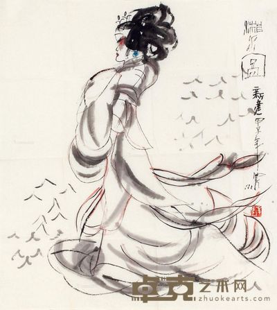 朱新建 湘水图 54.5×49.5cm
