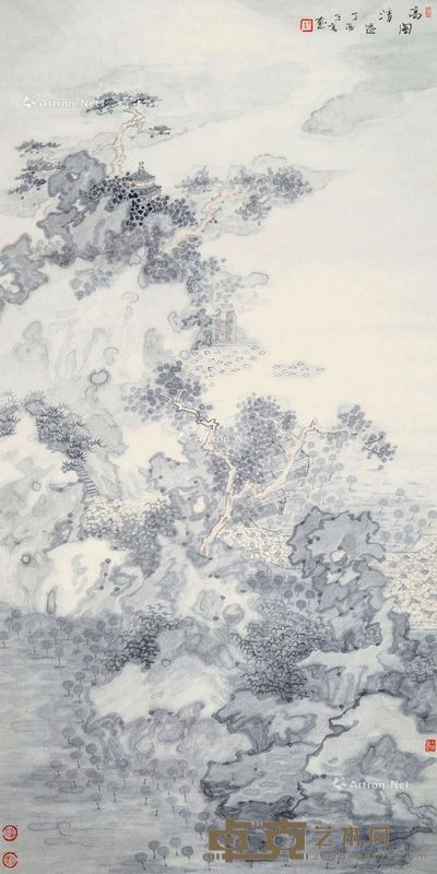 于亨 高阁清逸 136×69cm