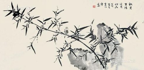 霍春阳 竹子小鸟