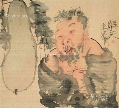 李津 乐天 45×41cm
