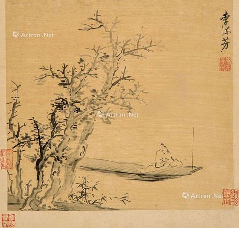 李流芳 江边垂钓