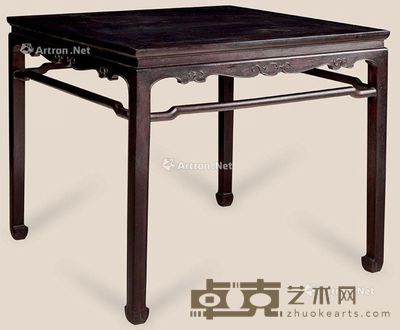 清? 梓檀罗锅枨八仙桌 92×92×81cm