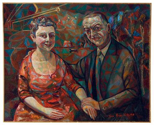 1955年作 雨果·罗杰斯夫妇画像 油彩 画布