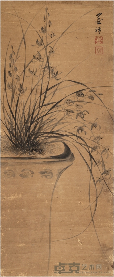 墨禅 墨兰图 100.5×41.5cm