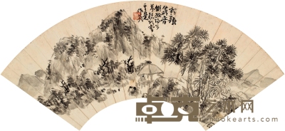 蒲华 松韵泉音图 50.5×17cm