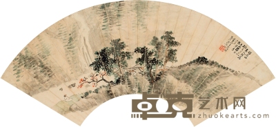 吴榖祥 湖山秋意图 53.5×18.5cm