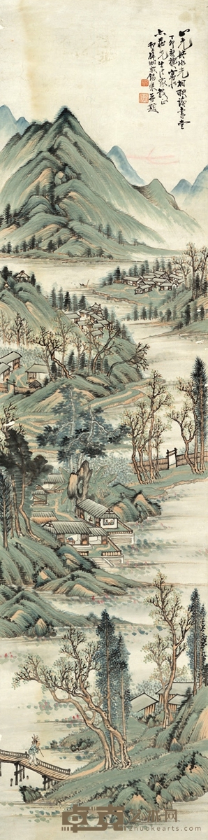 殷梓湘 山涧读书堂 139×34.5cm