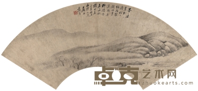 戴熙 春山烟雨图 50×16.5cm