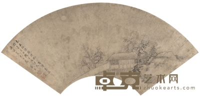 戴熙 春月山居图 49×18cm