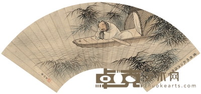 黄均 秋江渔隐图 51×17cm