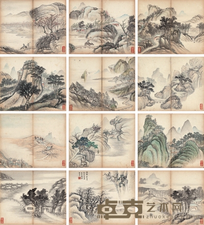 王功后 山水册 27.5×22.5cm×12