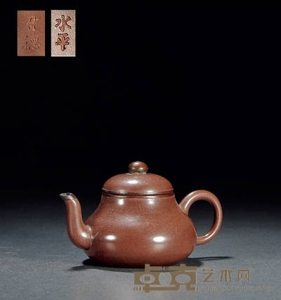 清 君德式紫砂壶 高6.5cm；通径12cm