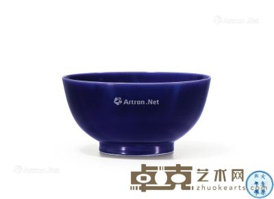 清康熙 茄皮紫釉碗 直径12.6cm