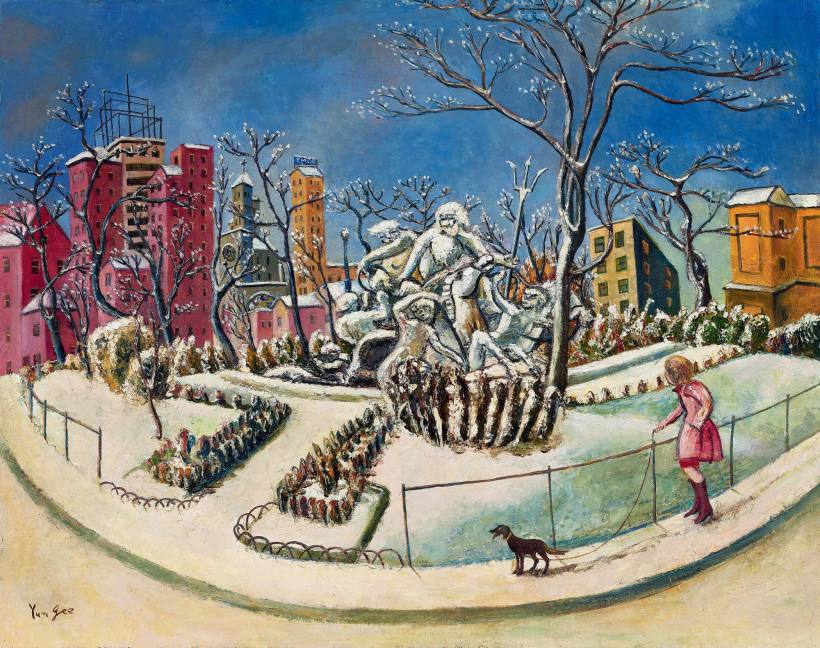 1937至1939年作 公园喷泉·冬景 油彩 画布