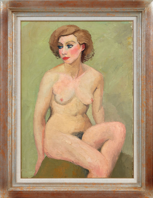 约1940年代作 裸女 油彩 画布
