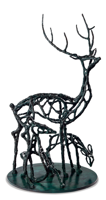 1962年作 梅花鹿 铜雕