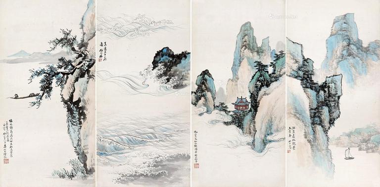 李研山 临古四景