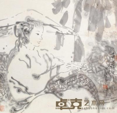 吴山明 菠萝女 65×66cm