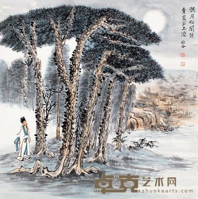 谢伯子 松风图 49×49cm