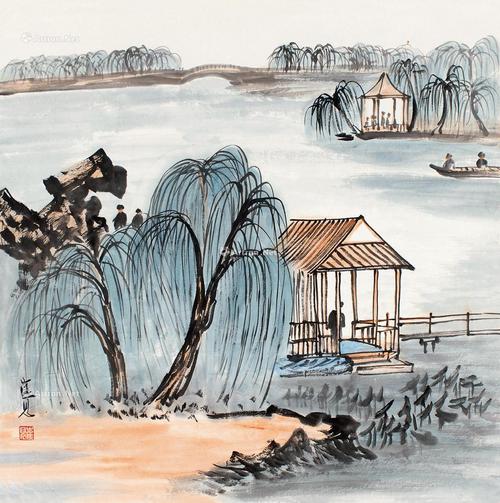 崔见 柳江泛舟