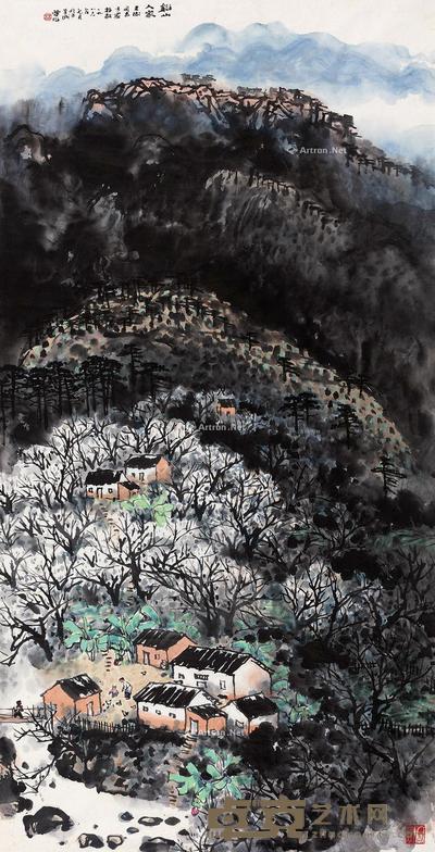 林丰俗 溪山人家 136×69cm