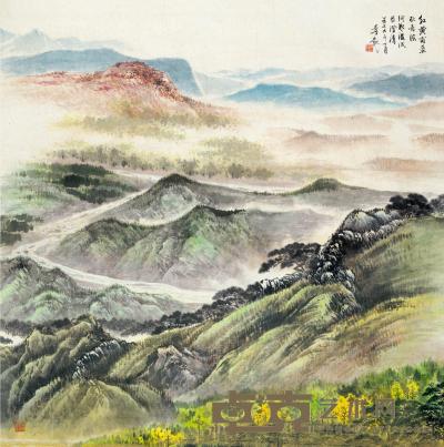 季观之 溪山清秋 105.5×103.5cm
