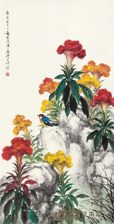 黄幻吾 花鸟 137×68.5cm