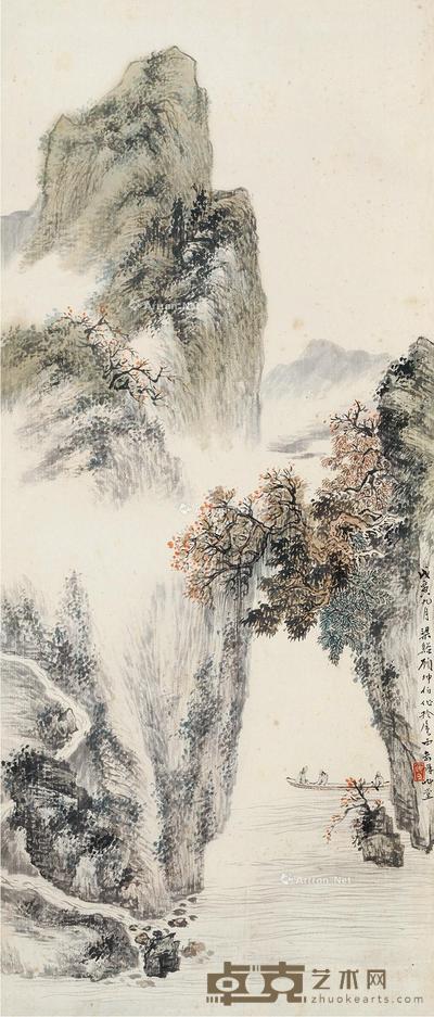 顾坤伯 奇峰草堂 205×63cm