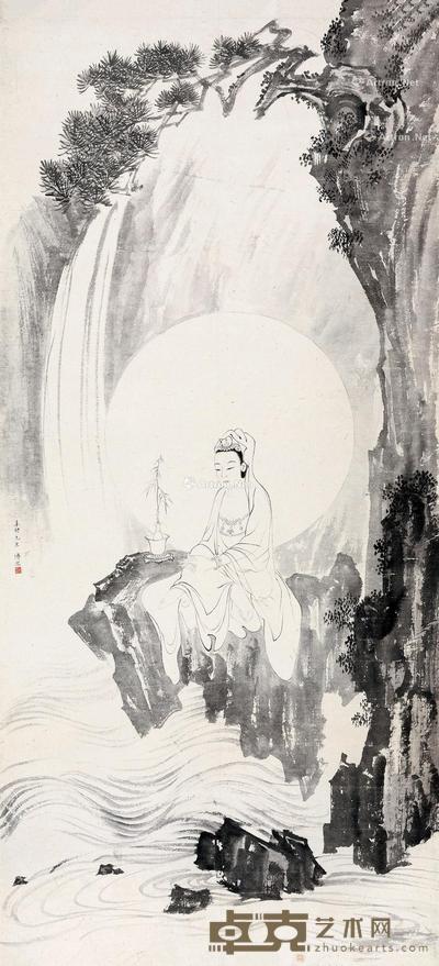 溥儒 水月观音 119.5×54.5cm