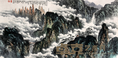 黄纯尧 《山水》  136.5×68cm