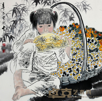 王有政 《女孩》 67×67cm