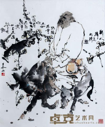 彭华山 《骑驴图》  68.5×82cm