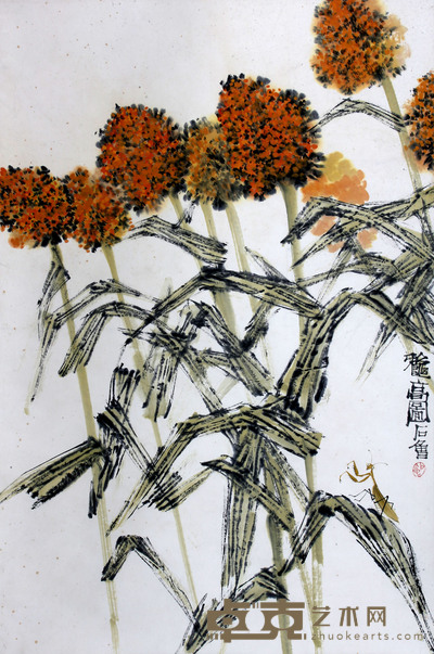 石鲁 《秋高图》  95×63cm